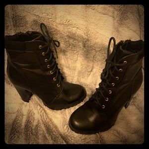 Lime Light black mid calf booties